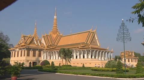 Throne Hall at the Royal Palace complex in Phnom Penh, Cambodia Stock Footage 51714058
