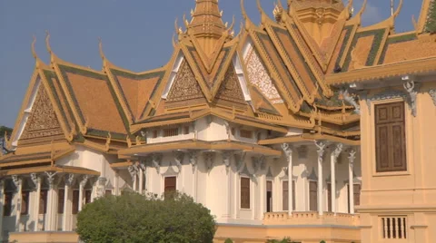 Throne Hall at the Royal Palace complex in Phnom Penh, Cambodia Stock Footage 51714150