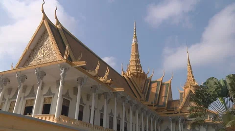 Throne Hall at the Royal Palace complex in Phnom Penh, Cambodia Stock Footage 51714262