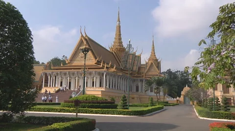 Throne Hall at the Royal Palace in Phnom Penh, Cambodia Stock Footage 51897939