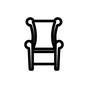 Throne of the King icon vector. Isolated contour symbol illustration Stock Illustration
