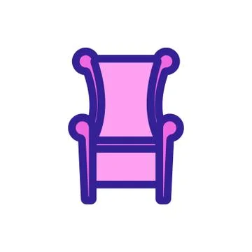 Throne of the King icon vector. Isolated contour symbol illustration 库存插图