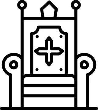 Throne Line Icon Design Stock-Illustration