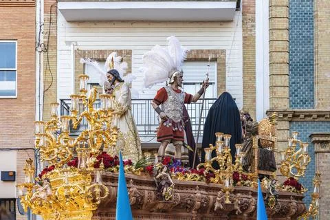 Throne or platform of the paso of the arrest of our lord (prendimiento) in Stock Photos