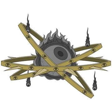 Throne type angel with burning eye Stock-Illustration