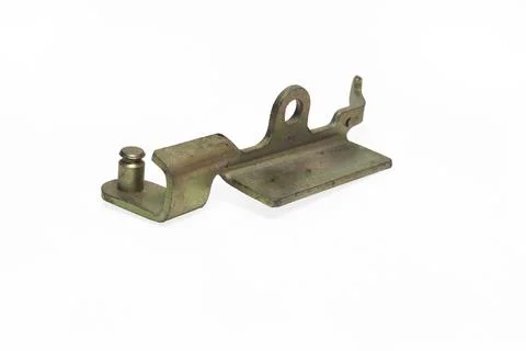 Throttle cable bracket. kickdown middle lever to return spring. isolated on.. Stock Photos