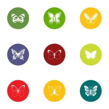 Throttle icons set, flat style Ilustración de archivo