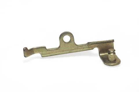 Throttle return spring bracket. accelerator intermediate lever. isolated on.. Stock Photos