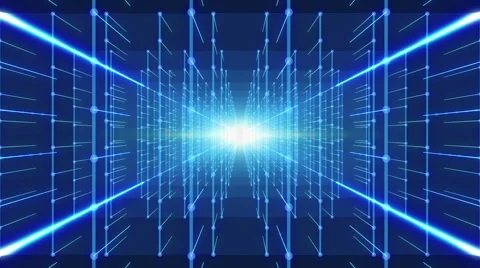 Through abstract virtual space Stock Footage 61136396