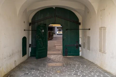 Through the Ancient Green Gate Stock Photos