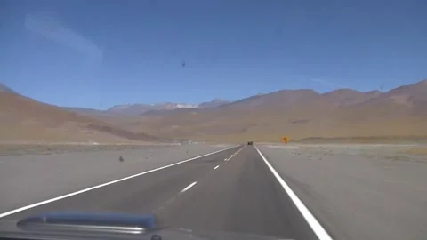 Through the andes from the car in argentina Stock Footage 157686560