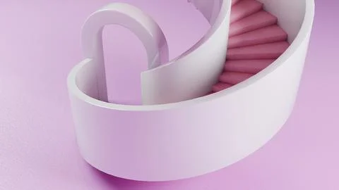 Through the Arch: A Serene Path Upward in Pink and White Иллюстрация
