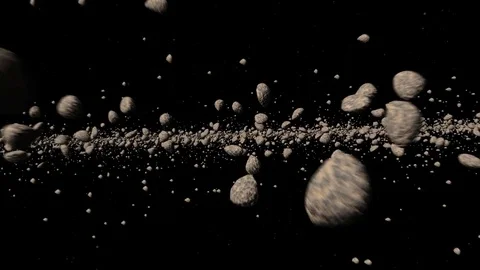 Through asteroid field CG animation 動画素材 83434602