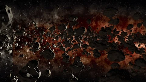 Through Asteroids Stock Footage 105586449