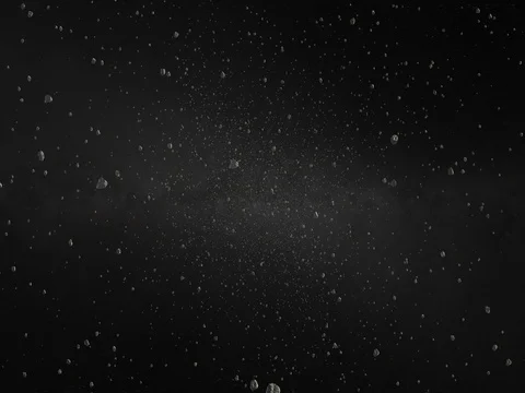 Through a asteroids or meteorites field in the outer space Stock Footage 70211720