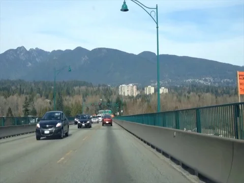 Through a car , Vancouver Canada hyperlapse daytime Stock Footage