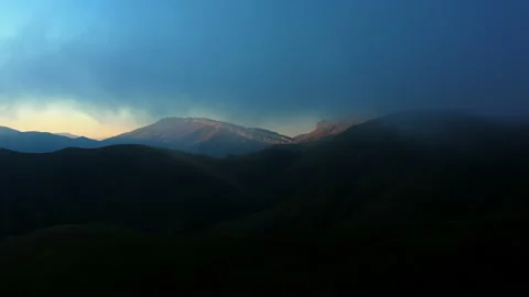 Through the clouds FPV. Flying through clouds. First-person view. Pilot POV. Stock Footage 143837057