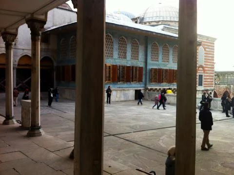 Through columns of Topkapi Palace Stock Photos