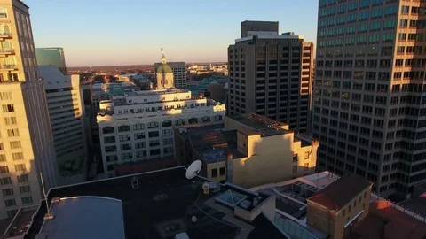 Through Downtown Indianapolis Towards State Capitol Stock Footage 77710395