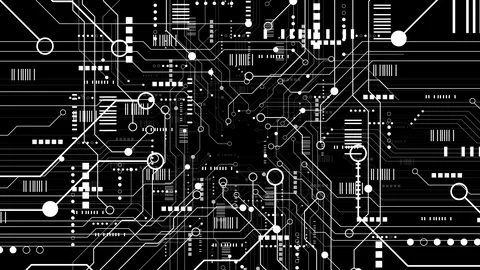 Through Electronic Circuit Stock Footage 129035743