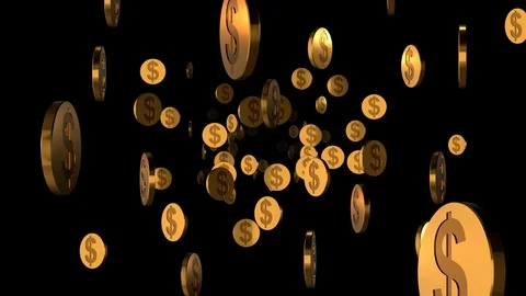 Through Gold Coins Stock Footage 128972543