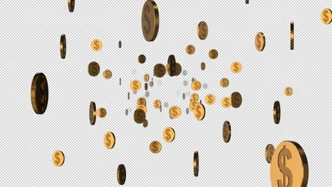 Through Gold Coins Stock Footage 138159022