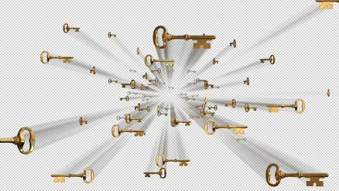 Through golden key on alpha Stock Footage 141368639