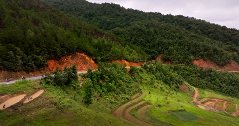 Through the green and the wild, Ha Giang Loop, where the road makes you Stock Footage 285408189