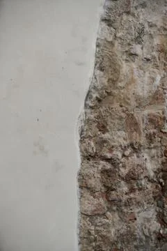 Through a hole in a wall it is visible bricks Stock Photos
