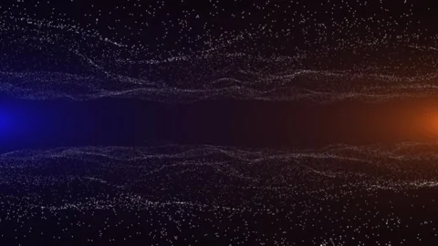 Through a horizontal tunnel of two surfaces of wandering particles between t Stock Footage 291759304