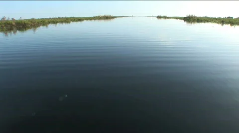 Through Lake Okeechobee Channel Stock Footage
