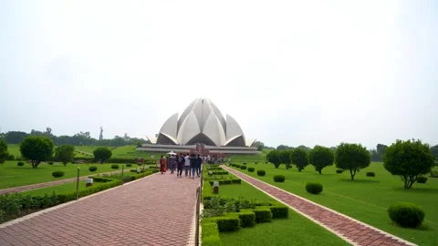 Through the Lens: Lotus Temple Architectural Grace Stock Footage 317095914