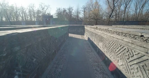 Through the maze in the old summer palace. Chinese historical remains. Stock Footage 120549976