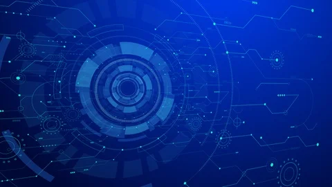 Through Modern Futuristic Interface 動画素材 129077469