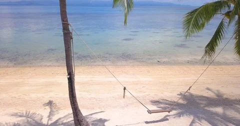 Through palm to open sea view Stock Footage 89531393