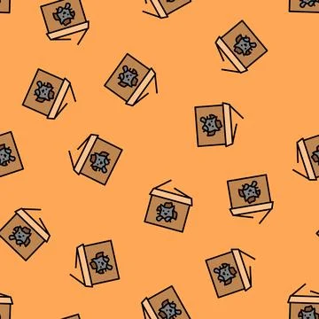 Through preposition english vector seamless pattern Illustrazione stock