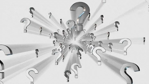 Through question marks on alpha Stock Footage 141441382