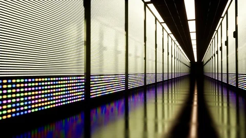 Through Rack Servers. Big data. Artificial Intelligence. Machine learning Stock Footage 98862149