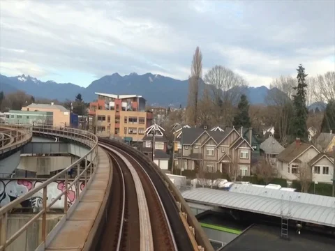 Through a train , Vancouver Canada hyperlapse daytime Video stock 69867070