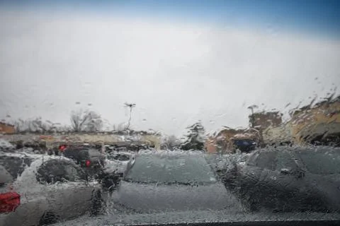 Through a Wet Windshield -03 Stock Photos
