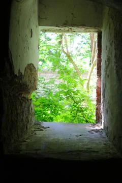 Through window and light in the dark Stock Photos