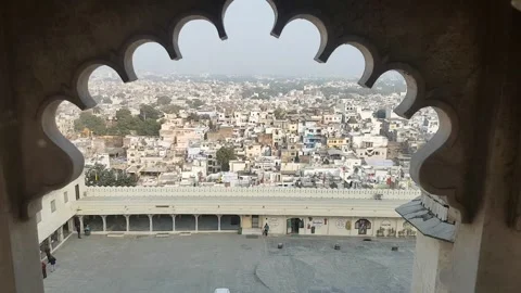 Through the window of the castle. Udaipur Stock Footage 167558877
