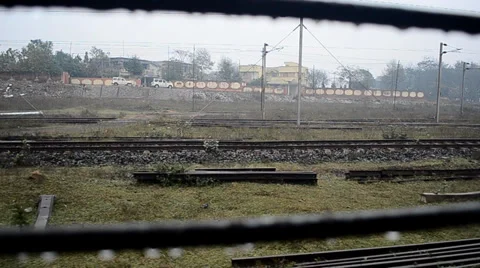 Through the window of a moving train Stock-Footage 39016129