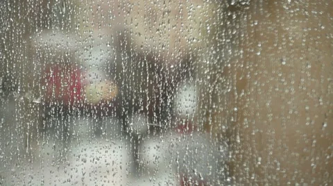 Through a window in the rain Stock-Footage 63360025