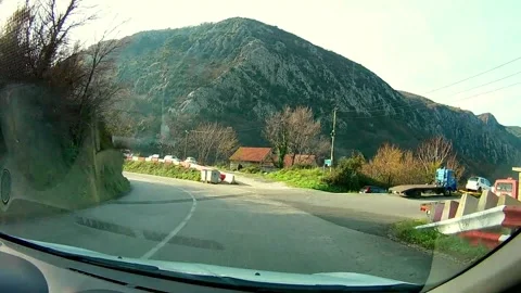 Through the Windshield: Boka Bay’s Winding Charm Stock Footage 303234723