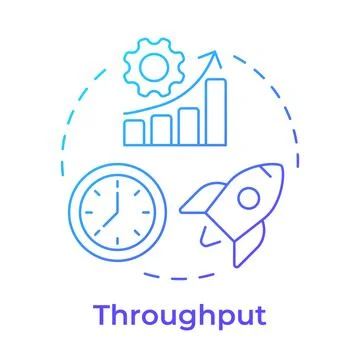 Throughput blue gradient concept icon Stock-Illustration
