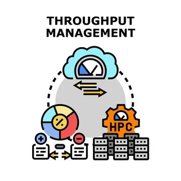 Throughput management concept for cloud computing performance Stockillustratie