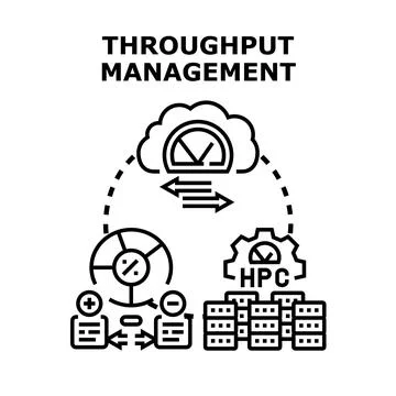 Throughput management concept for cloud computing performance Stock Illustration