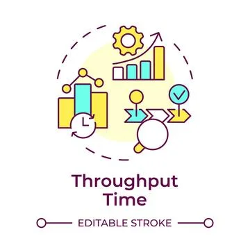 Throughput time multi color concept icon Illustrazione stock