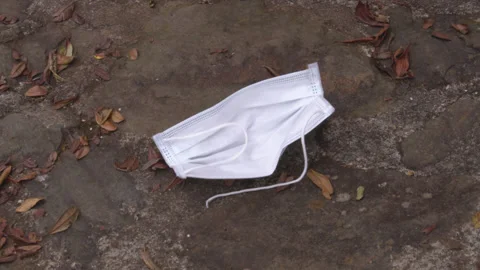 Throw Away Face Mask Stock Footage 150075354